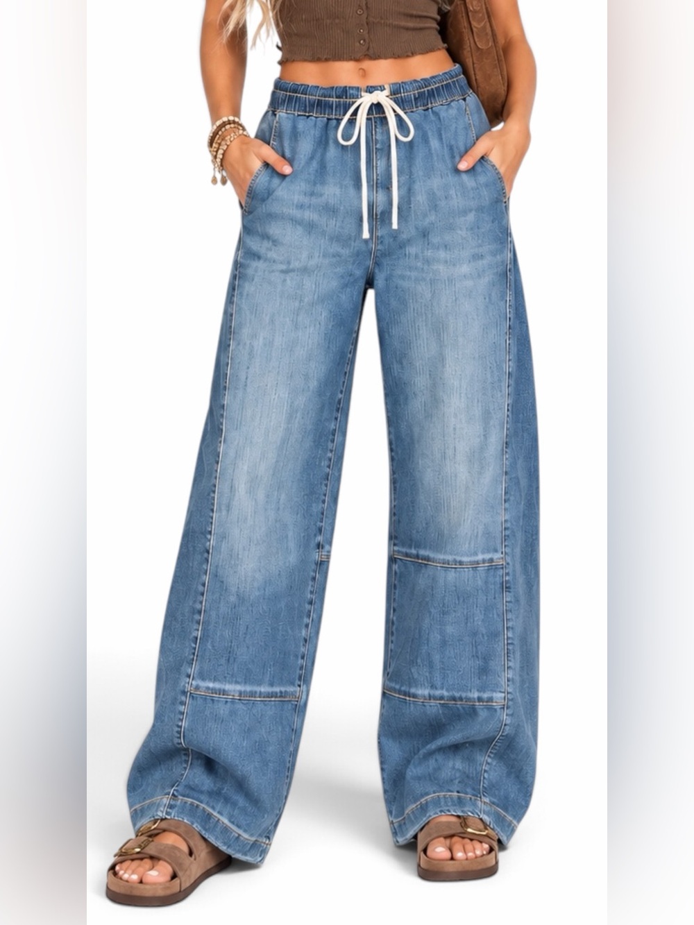 Anthropologie | Pilcro – Izzie Relaxed Pull-On Barrel Jeans – Blue - Sz. S